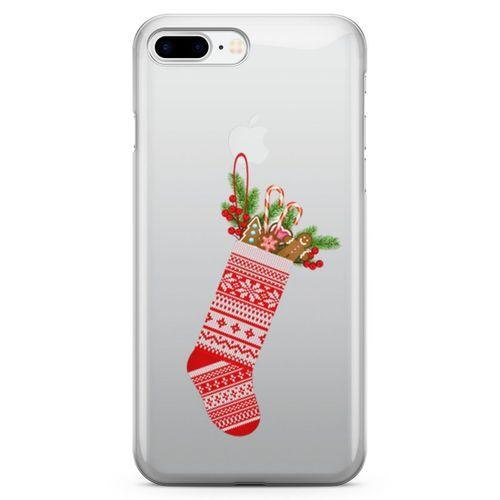 Apple iPhone 7 Plus Kılıf Noel Çorabı Arka Kapak Koruma Desenli Full Koruyucu