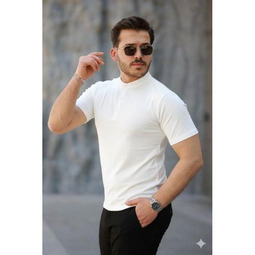 Erkek Kısa Kollu Hakim Yaka önü Düğmeli Viskon Bluz