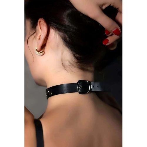 Perçin Detaylı Şık Deri Choker-tasma - Brf778