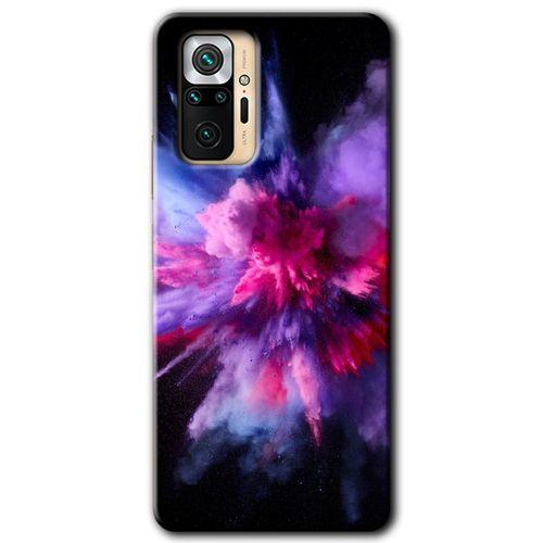 Redmi Note 10 Pro Kılıf HD Desen Baskılı Arka Kapak - Color Splash Purple