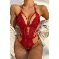 Şık Kırmızı Dantelli Babydoll Gecelik Brf1302