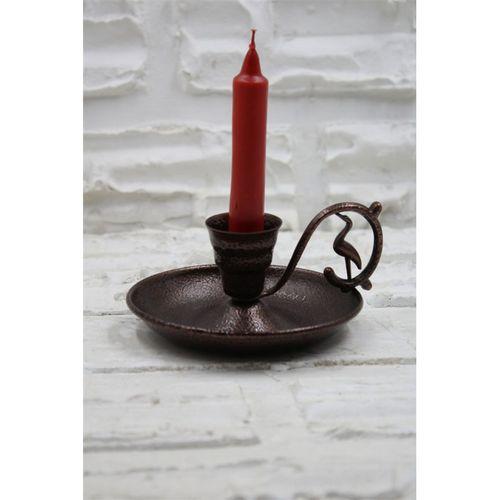 Metal Nostalji Mumluk & El Şamdanı Kendinden Iğneli Mum Hediyeli Acı Kahve Oksit Kulp Turna2623-3