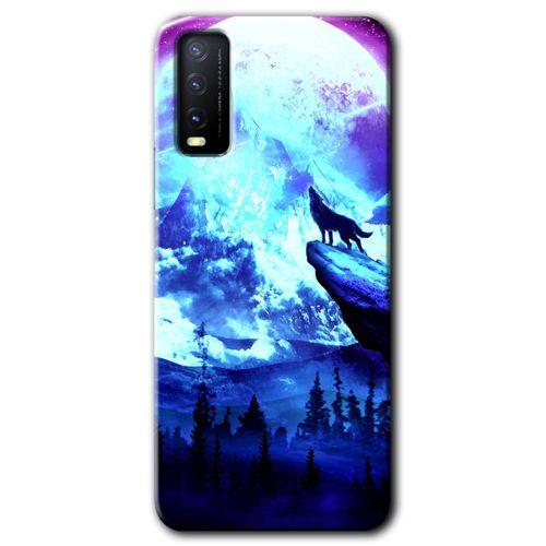 Vivo Y20 Kılıf HD Desen Baskılı Arka Kapak - Mega Kurt + Kırılmaz Cam