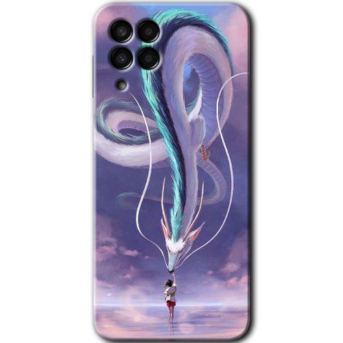 MRCİLETİSİM Samsung Galaxy M33 Kılıf Baskılı Kapak - Dragon Snake +Tam Ekran Koruyucu