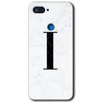 Xiaomi Mi 8 Lite Kılıf HD Desen Baskılı Arka Kapak - Beyaz Mermer Desenli I Harfi + Kırılmaz Cam