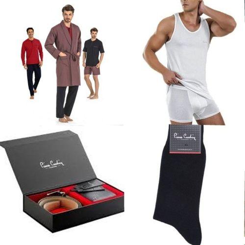 Pierre Cardin Pierre Cardin 4Lü Çeyiz Paketi Robdöşambr Atlet Boxer Takım Çorap Ve Kemer Cüzdan Set Bordo