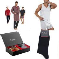 Pierre Cardin Pierre Cardin 4Lü Çeyiz Paketi Robdöşambr Atlet Boxer Takım Çorap Ve Kemer Cüzdan Set Bordo