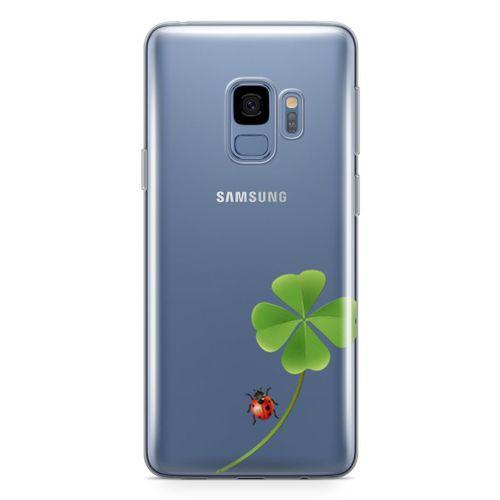 Samsung Galaxy S9 Kılıf UğurBöceği Yonca Arka Kapak Koruma Desenli Full Koruyucu