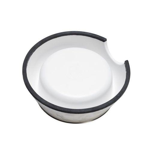 Beeztees DBL Köpek Mama Su Kabı, Mat Paslanmaz Çelik, Beyaz Mermer Görünümlü, 14cm, 160ml