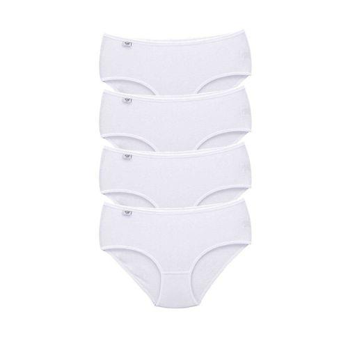 4 Adet Tutku Kadın Yüksek Bel Bato İnce Lastik Külot Beyaz