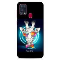 Samsung Galaxy M31 Kılıf FunnyMaX (6) Silikon Kılıf Siyah Zürafa