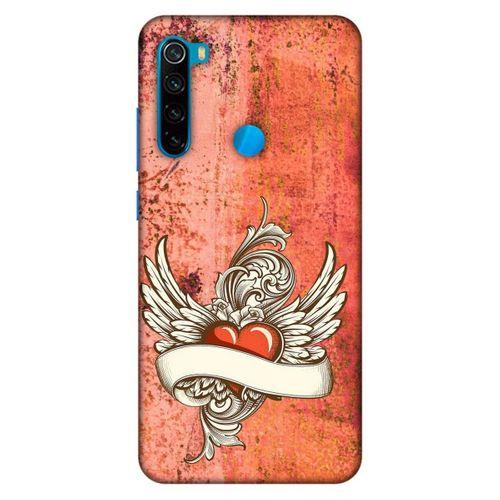 Lopard Xiaomi Redmi Note 8 Uyumlu Kılıf Tattoo's (7) Telefon Kılıfı Kırmızı Beyaz