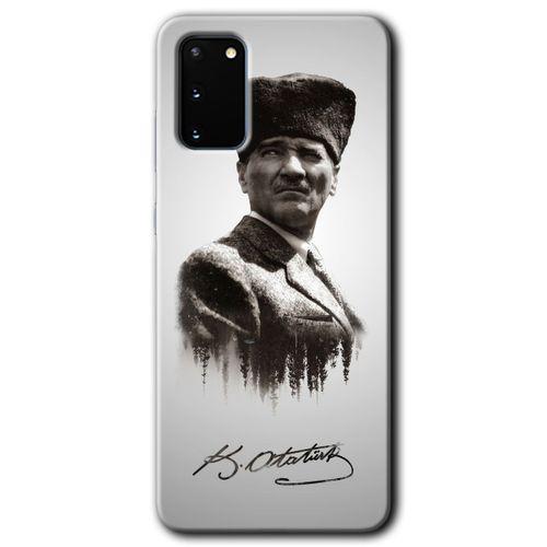 Galaxy S20 Kılıf HD Desen Baskılı Arka Kapak - Mustafa Kemal Atatürk + Kırılmaz Cam