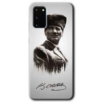 Galaxy S20 Kılıf HD Desen Baskılı Arka Kapak - Mustafa Kemal Atatürk + Kırılmaz Cam