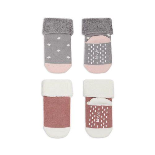 Bistyle Bistyle Puanlı Kaymaz Havlu Soket Çorap 2'Li BS10502 Gri Pudra