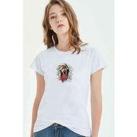 Basketball Jordan Bulls Baskılı Beyaz Kadın Tshirt