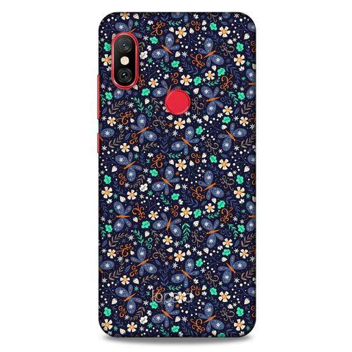 Xiaomi Redmi Note 6 Pro Kılıf Kelebek Etkisi (8) Baskılı Kılıf Turkuaz Beyaz