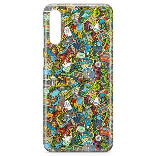 Samsung Galaxy A30s Kılıf Doodle Bilgisayar Cep Telefonu Arka Kapak Koruma Desenli Full Koruyucu