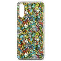 Samsung Galaxy A30s Kılıf Doodle Bilgisayar Cep Telefonu Arka Kapak Koruma Desenli Full Koruyucu