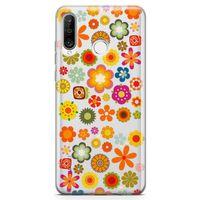 Huawei P30 Lite 2020 Kılıf Papatya Bahçesi Arka Kapak Koruma Desenli Full Koruyucu