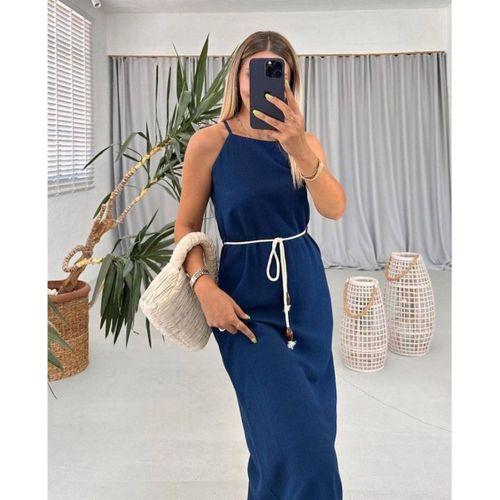 Kadın Kadın Omuz Askılı Kuşak Dahil Elbise