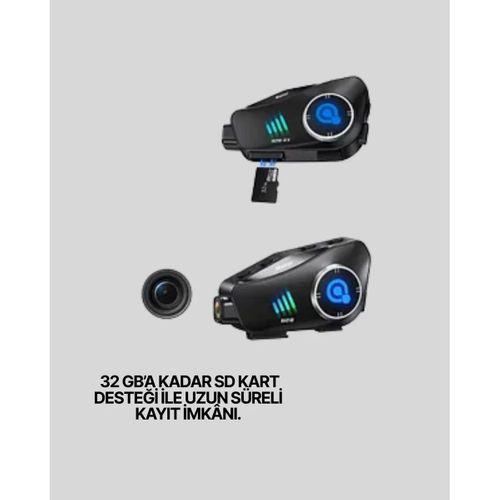 Q28 Full Hd Kameralı Motosiklet Kask Kulaklığı – 45 Saat Müzik, Ipx6 Su Geçirmez