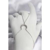 Pirinç Gümüş Renk Hilal Model Zirkon Taşlı Kadın Şahmeran