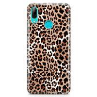 Huawei Y9 2019 Kılıf Beyazlı Leopar Arka Kapak Koruma Desenli Full Koruyucu
