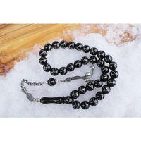 Oltu Taşı Küre Tek Zikzak Dörtlü Baklava İşlemeli Tespih