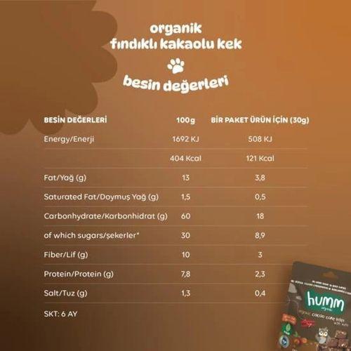 Çocuk Humm Organik Fındıklı Kakaolu Vegan Kek 30 Gr