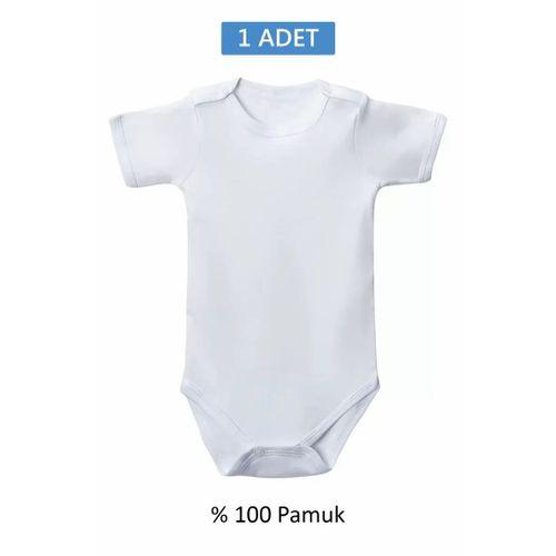 Beyaz Yarım Kol Body Zıbın 2-7 YAŞ Çocuklar İçin (1 ADET) Alttan Çıtçıtlı Özel Gereksinimli