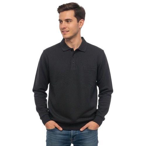 Erkek Büyük Beden Polo Yaka Cepli Selanik Sweatshirt BGL-ST04978