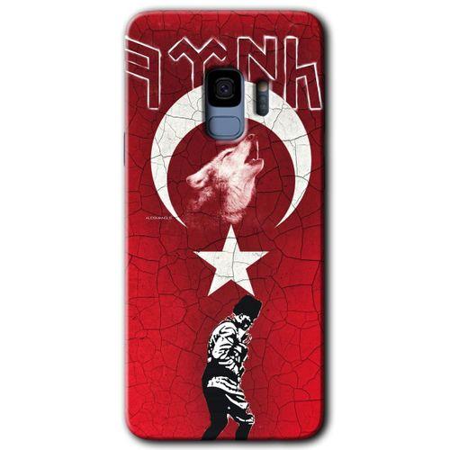 Galaxy S9 Kılıf HD Desen Baskılı Arka Kapak - Bozkurt Atam + Kırılmaz Cam