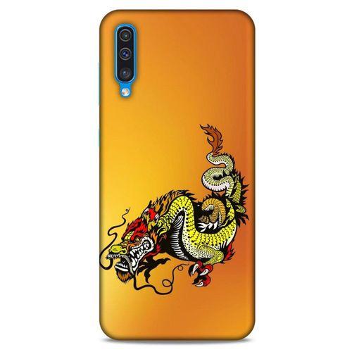 Samsung Galaxy A50 Kılıf Dragons (28) Arka Kapak Tatoo Sarı Ejderha