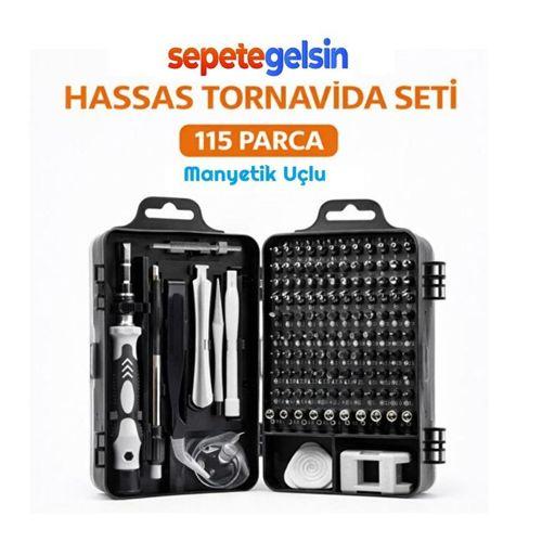 Sepetegelsin Manyetik Hassas Tornavida Seti 115 Parça Krom Vanadyum Çelik Telefon Laptop Tamir Seti