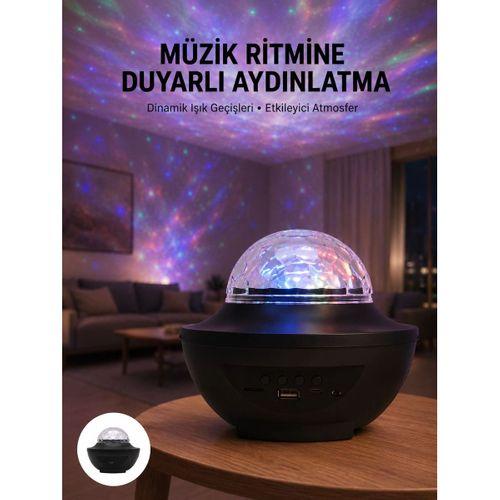 Çok Renkli Projektör Lamba Disko Topu Gece Lambası Kablosuz