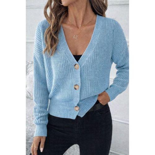 Düğme Detay Triko Bluz