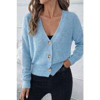 Düğme Detay Triko Bluz