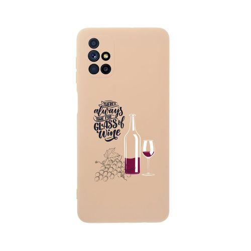 Samsung M51 Wine And Grape Premium Silikonlu Pembe Telefon Kılıfı
