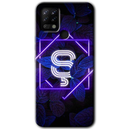 Tecno Pova Kılıf HD Desen Baskılı Arka Kapak - Dark Neon Yaprak Ş Harfi