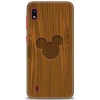 Samsung Galaxy A10 Kılıf HD Baskılı Kılıf - Ahşap Mickey + Tam Ekran Koruyucu