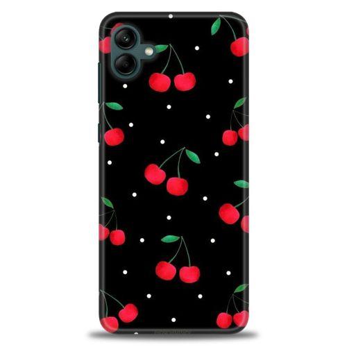 Samsung Galaxy A04 Kılıf HD Baskılı Kılıf - Kirazlar + Tam Ekran Koruyucu