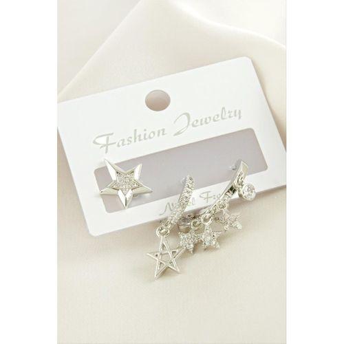 3 Adet Yıldız Zirkon Taşlı Küpe