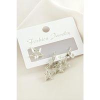 3 Adet Yıldız Zirkon Taşlı Küpe