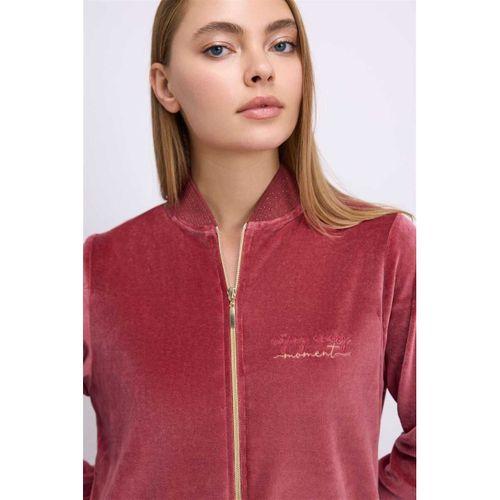 Kadın Kadife Dokulu Fermuarlı Uzun Kollu Elbise