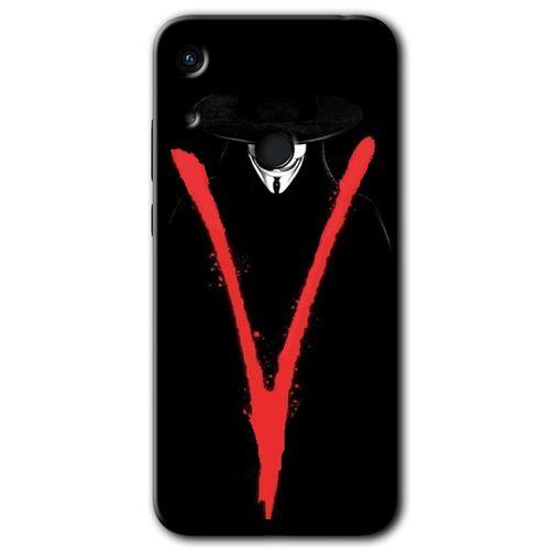 Potkal Hediye Fabrikası Honor 8A HD Baskılı Kılıf + 9D Tam Ekran Koruyucu - V for