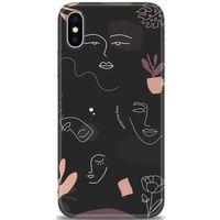 iPhone XS Kılıf HD Baskılı Kılıf - Siyah Silüet + Tam Ekran Koruyucu