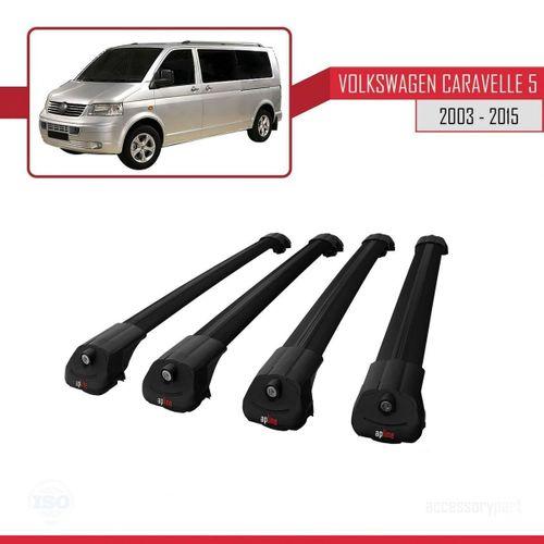 Volkswagen Caravelle (T5) 2003-2015 Arası ile uyumlu ACE-1 Ara Atkı Tavan Barı SİYAH 4 ADET BAR