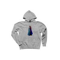 Karlar Ülkesi Elsa ve Anna Gri Kapşonlu Sweatshirt Hoodie