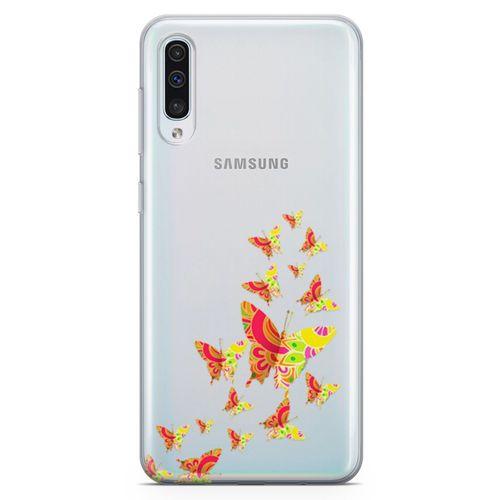 Samsung Galaxy A50 Kılıf Colorful Kelebek Arka Kapak Koruma Desenli Full Koruyucu